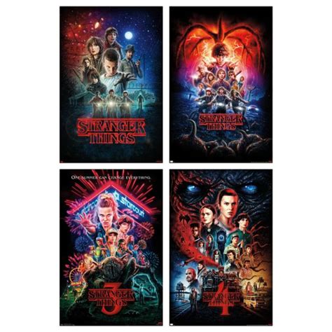 Netflix Stranger Things One Sheets Premium Poster Bundle (4-Pack ...