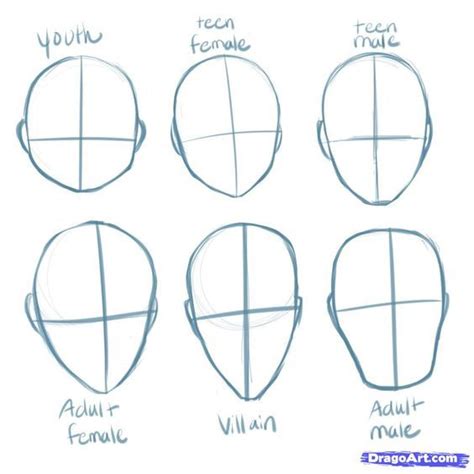 How to Draw Manga Heads, Step by Step, Anime Heads, Anime, Draw ...