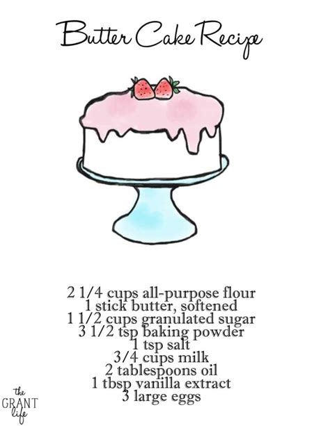 Basic Cake Recipe with Printable - mom makes dinner