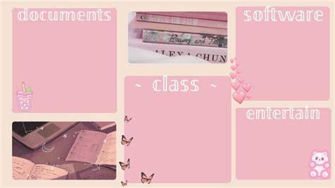 Pink Pastel Desktop Organizer Wallpaper