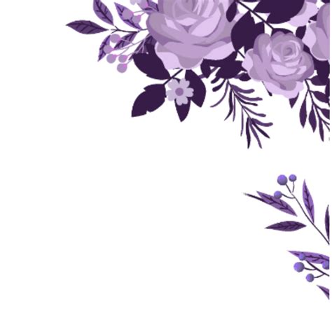 Ftestickers Watercolor Flowers Border Corner Purple - Watercolor Flower ...