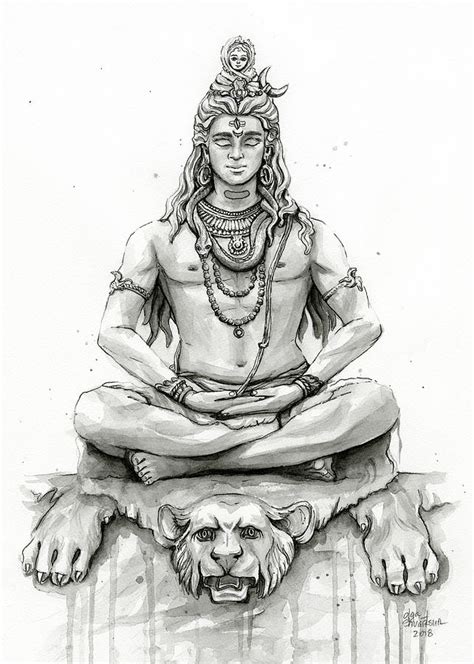 Shiva Portrait Painting by Olga Shvartsur - Pixels