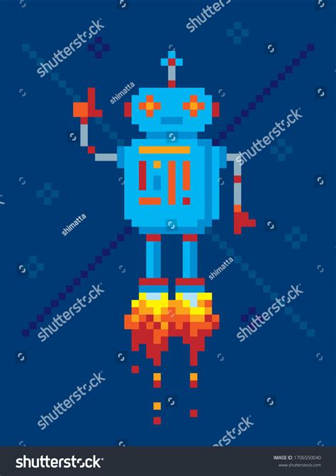 8 Bit Pixel Art Vector Robot Stock Vector (Royalty Free) 1706550040 ...