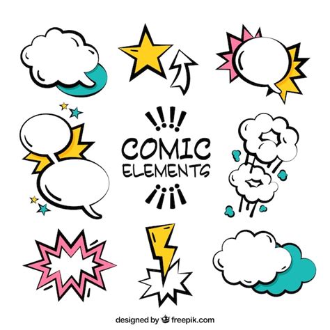 Free Vector | Ollection of artistic comic speech bubbles