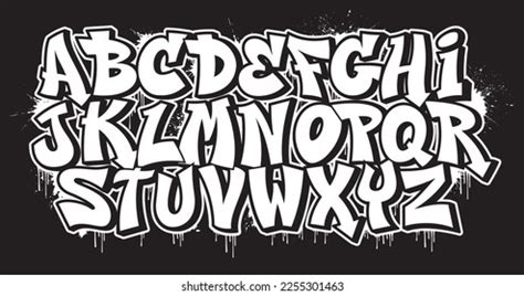 Black White Decorative Font Graffiti Style Stock Vector (Royalty Free ...