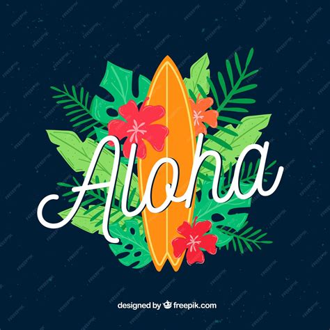 Free Vector | Aloha surfboard background