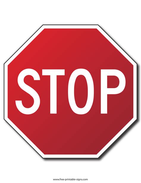 Printable Stop Traffic Sign – Free Printable Signs