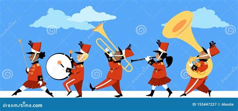 Marching Band Parade Cartoon Vector | CartoonDealer.com #155447227