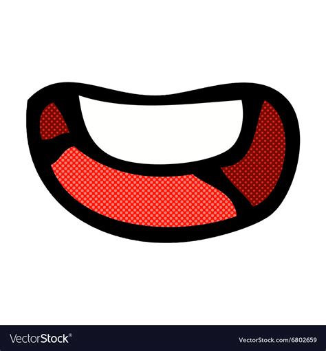 Comic cartoon happy mouth Royalty Free Vector Image