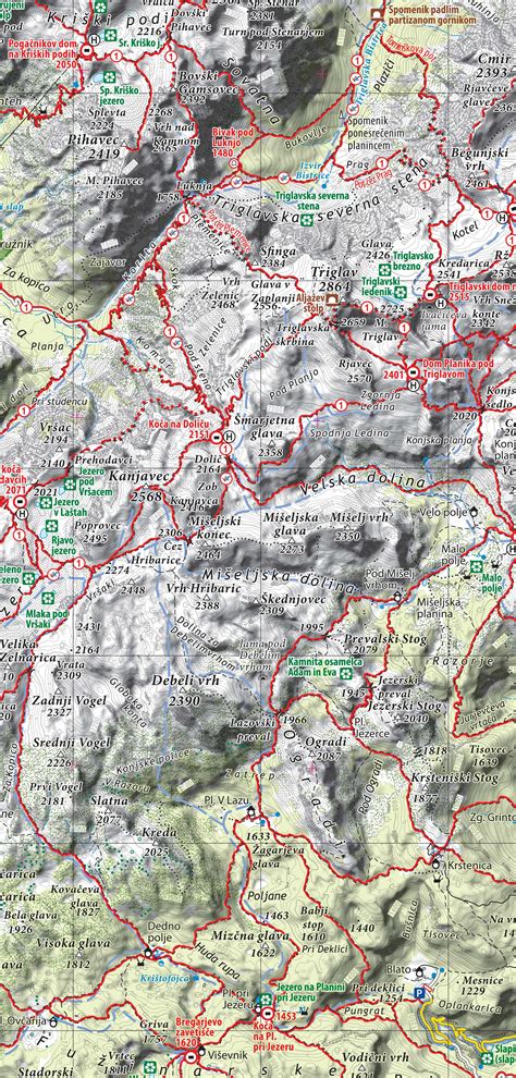 Hiking map Triglav National Park - GeaGo Zemljevidi, Avtokarte in ...