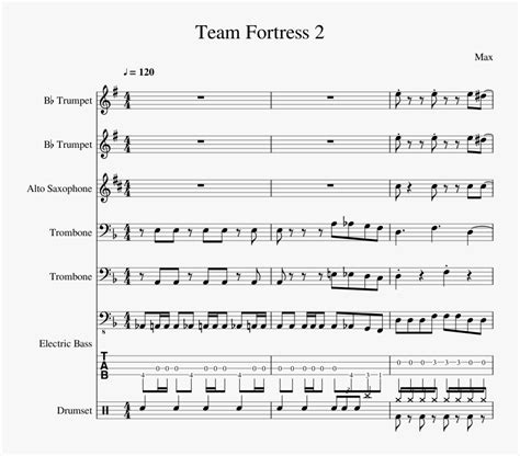 Team Fortress 2 Sheet Music Composed By Max 1 Of - Lucky Chops Next To ...