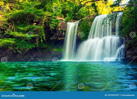 Waterfall Hidden In The Tropical Jungle Stock Image | CartoonDealer.com ...