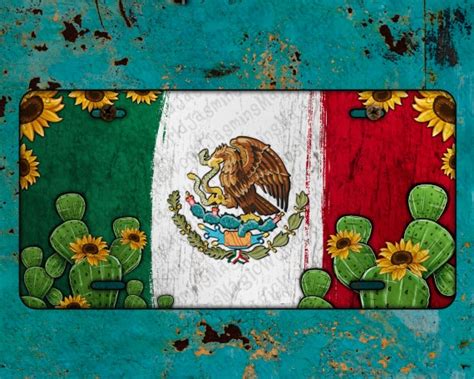 Mexican Flag License Plate Png Sublimation Design Mexico - Etsy