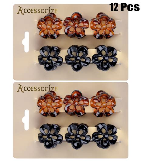 12PCS Claw Hair Clips Vintage Flower Shaped Mini Jaw Clips Hair Claw ...