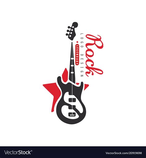 Rock logo design emblem for band or festival Vector Image