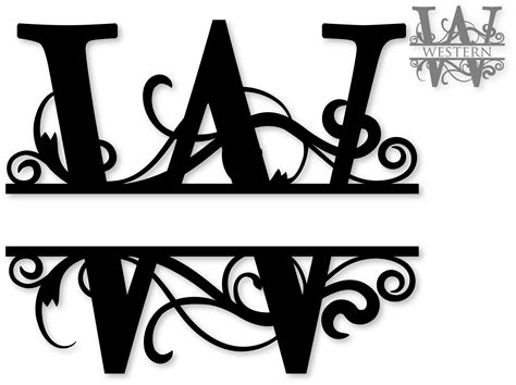 "W" Split Monogram | Cricut monogram font, Free monogram fonts, Cricut ...