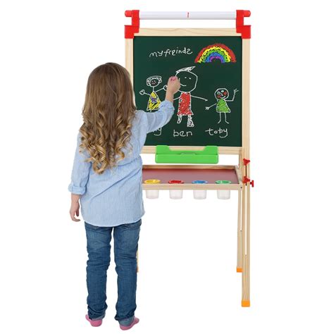 GoDecor Kids Wooden Adjustable Easel, Children Art Easel for Boys Girls ...