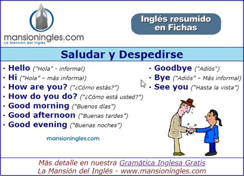 Saludar y despedirse en inglés | Vocabulary, English grammar, English