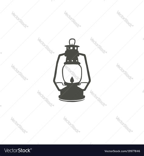 Camping lantern icon silhouette icon oil lamp Vector Image