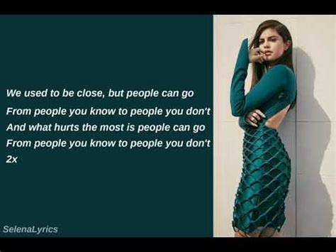 Selena Gomez - People You Know (Lyrics) - YouTube