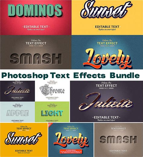 Photoshop text effects set | Free download