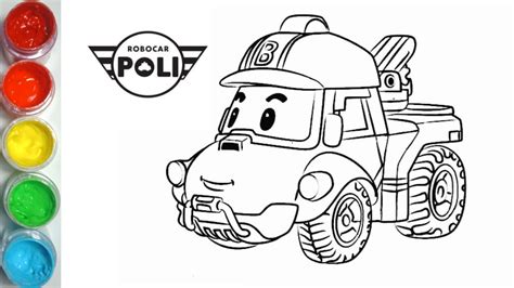 Menggambar Dan Mewarnai Robocar Poli Draw And Color A Robocar Poli ...