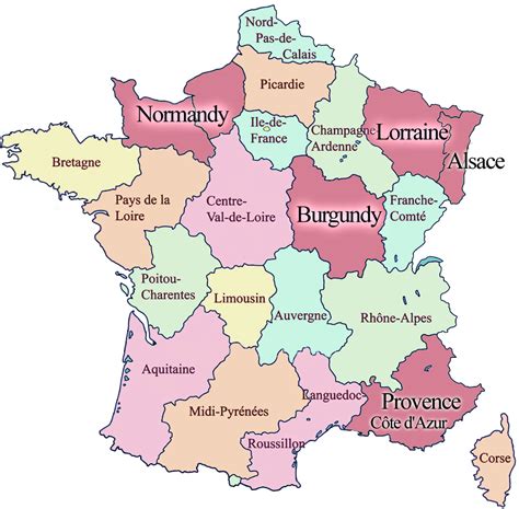 Map Of France Regions France Map With Regions - Bank2home.com