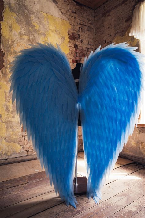 Blue Angel Wings Costume Feathers Wings Costume - Etsy