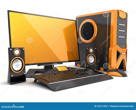 Computer orange stock illustration. Illustration of modern - 25517392