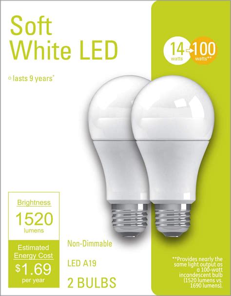 GE Lighting 32593 Light Bulb Soft White A19 LED 13-Watt (100-Watt ...