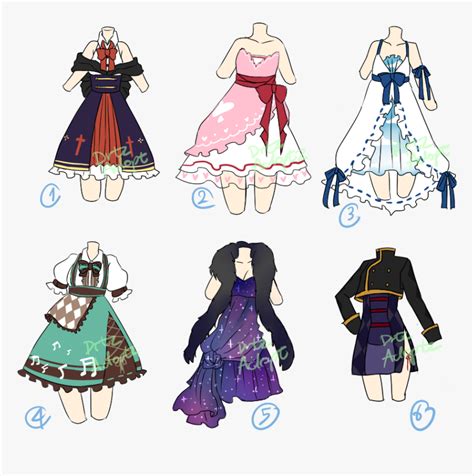 Adoptable Random Dresses Open - Dress Anime Clothes Drawing, HD Png ...