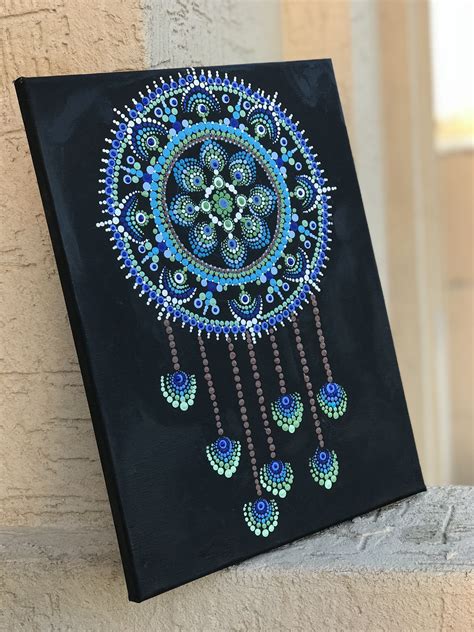 Mandala dreamcatcher | Dot art painting, Dots art, Mandala art lesson