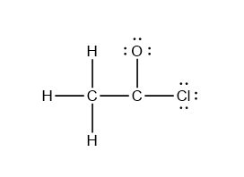 Draw the Lewis structure of $\ce{CH3COCl}$. | Quizlet