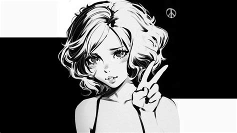 Wallpaper Anime Black And White Pc / Anime - Adrian Salvesen