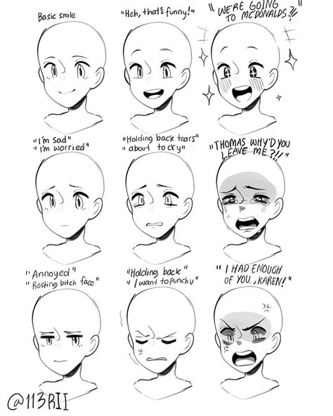 Pin on Drawing References | Facial expressions drawing, Drawing ...