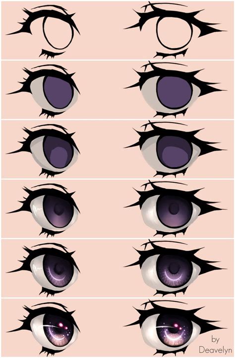 Starry Eyes Steps by Maruvie on DeviantArt | Anime eye drawing, Digital ...