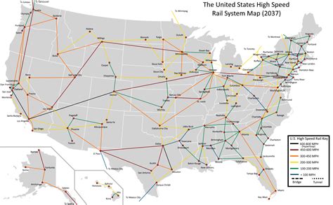 The United States High Speed Rail System Map (2037) : r/imaginarymaps