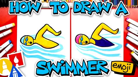 How To Draw A Swimmer Emoji - Art For Kids Hub