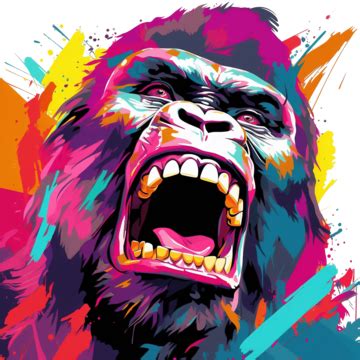 King Kong Pop Art, Gorilla, Monkey, Primate PNG Transparent Image and ...