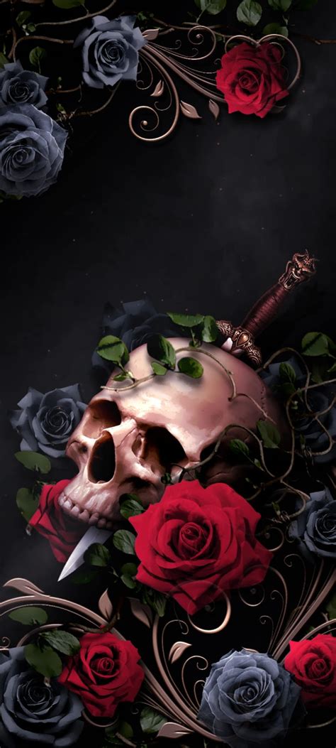 Share 81+ skull and flowers wallpaper latest - in.cdgdbentre