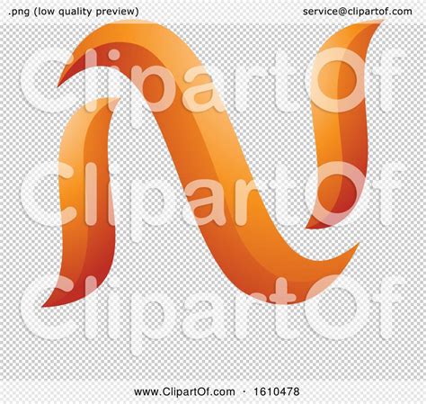 Clipart of an Orange Letter N - Royalty Free Vector Illustration by ...