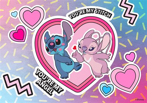 2023 Valentine’s Day Stitch and Angel Wallpaper – Desktop/iPad | Disney ...