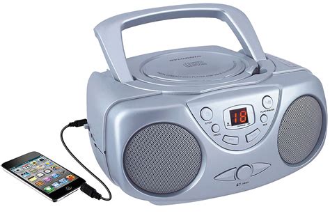 Sylvania SRCD243 Portable CD Player with AM/FM Radio, Boombox (Pink ...