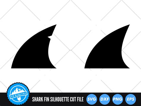 Shark Fin Silhouette SVG | Shark Fin Cut File | Shark SVG By LD Digital ...