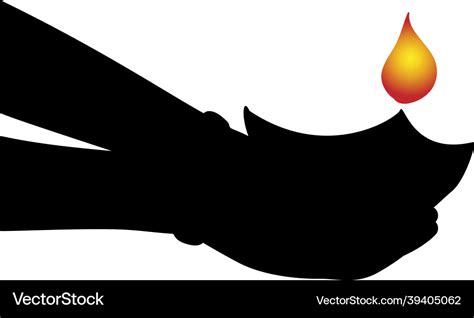 Silhouette hands holding oil lamp diwali Vector Image