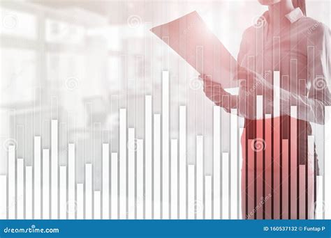 Business and Finance Graph on Office Background. Stock Illustration ...