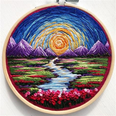 Colorful Hand-Stitched Landscapes by Sew Beautiful