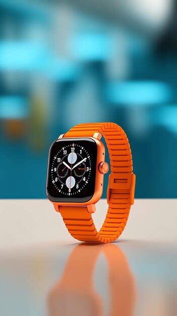 Premium Photo | A smart watch with an orange band