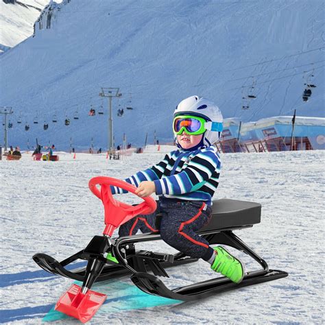 Kids & Baby Snow Sled with Steering Wheel and Brakes | Morealis