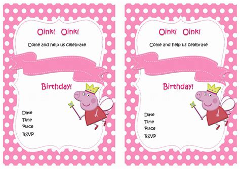 Peppa Pig Birthday Invitations – Birthday Printable